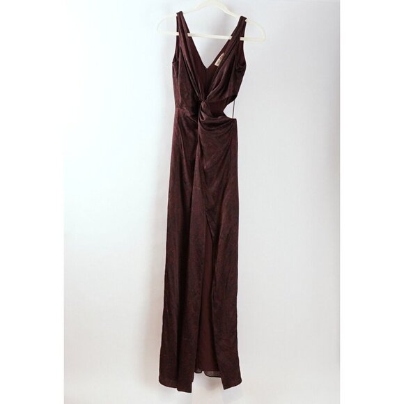 Nicholas Silvina Twist Wrap Cutout Snakeskin Gown 100% Silk - Size 0/XS - EUC - Picture 2 of 11